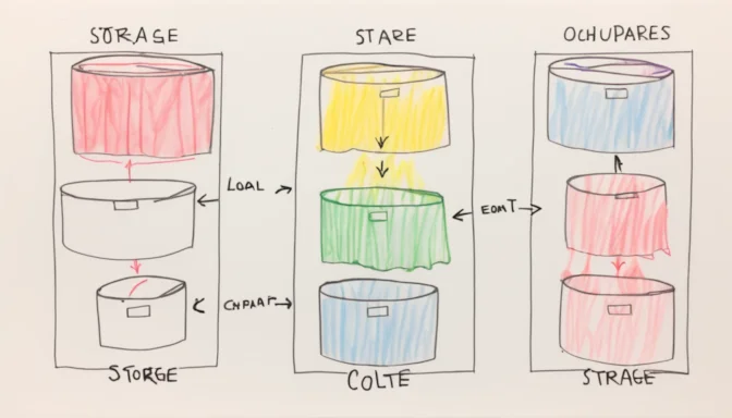 Local storage diagram showing key-value pairs