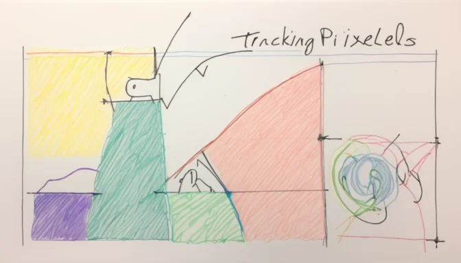 Tracking Pixels guide cover illustrating digital tracking concepts