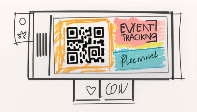 QR code on a digital ticket for event tracking