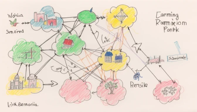 Example diagram of a link farming network