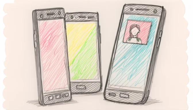 Two cellphones displaying blocked contacts symbolizing cloaking in dating