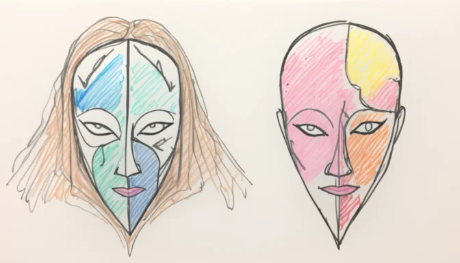 Two-faced mask representing the concept of cloaking