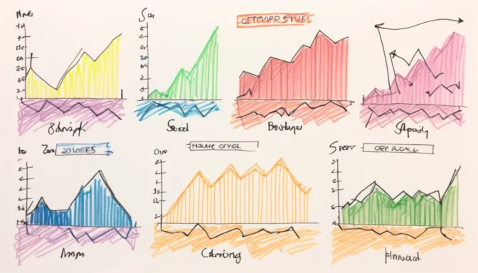 Graphs and charts showing SERP rankings over time