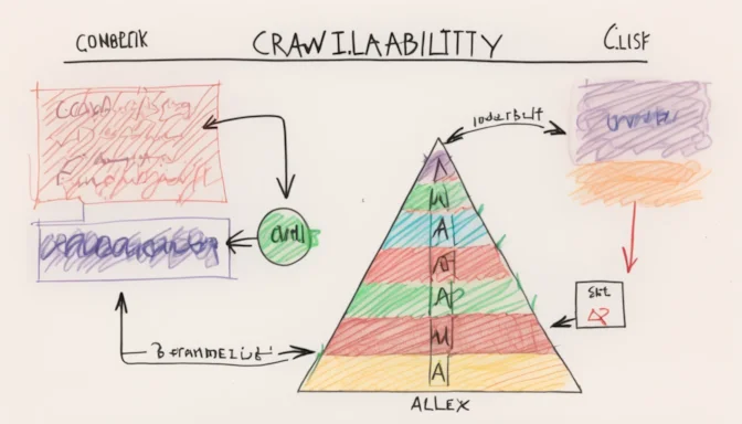 Diagram comparing crawlability and indexability of a website