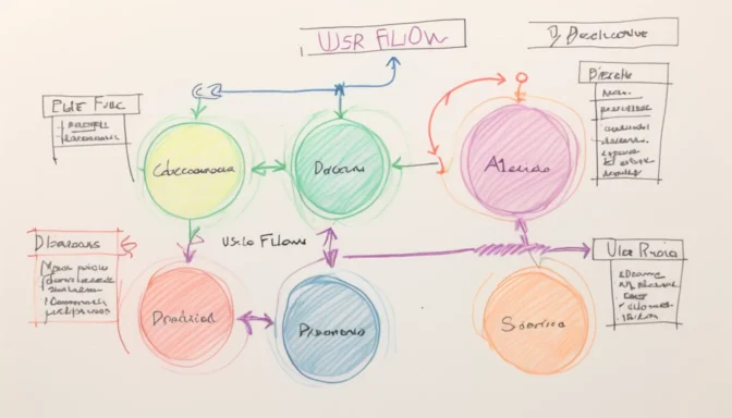 Diagram of a typical user flow in UX design