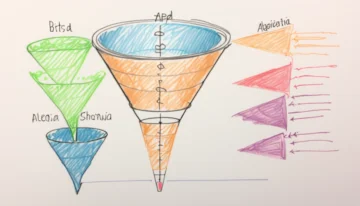 A diagram illustrating various stages of a digital marketing funnel