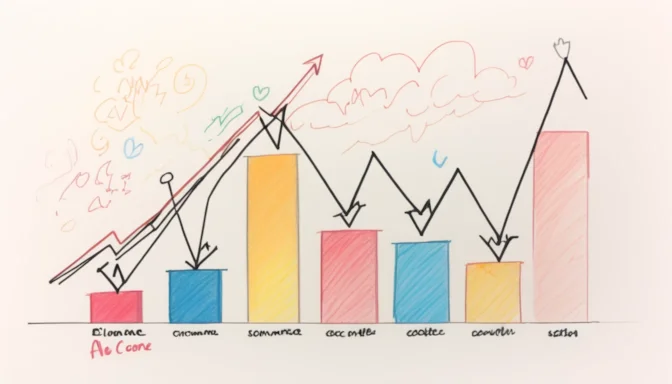 Graph depicting the steady growth rates in the e-commerce sector