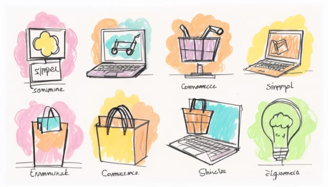 Icons representing in-demand e-commerce skills