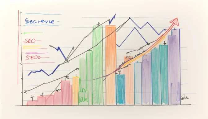 A graph showing increasing revenue due to SEO