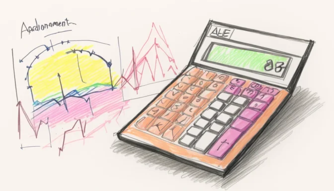 Calculator and graph showing how to calculate abandonment rate