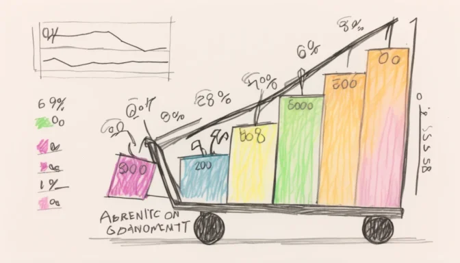 Percentage chart showing cart abandonment rates