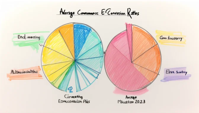 Pie chart illustrating average e-commerce conversion rates by industry for 2023