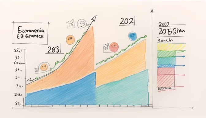 Projection chart for e-commerce growth in 2023