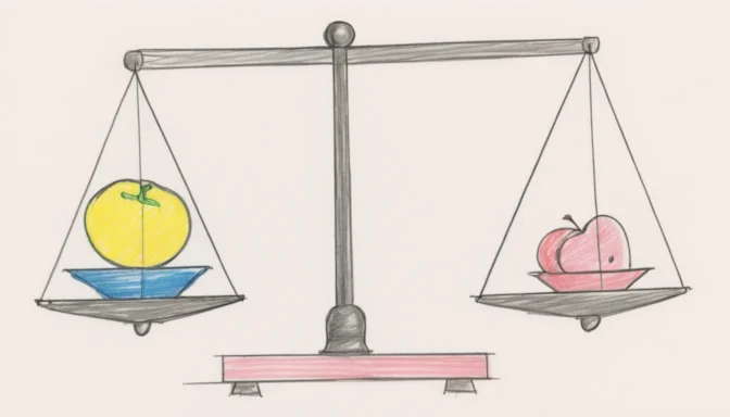 Balance scale comparing lazy loading and eager loading