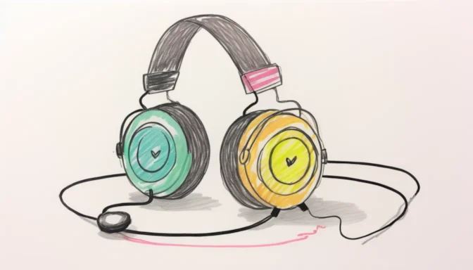 Headphones depicting the relationship between bitrate and audio quality