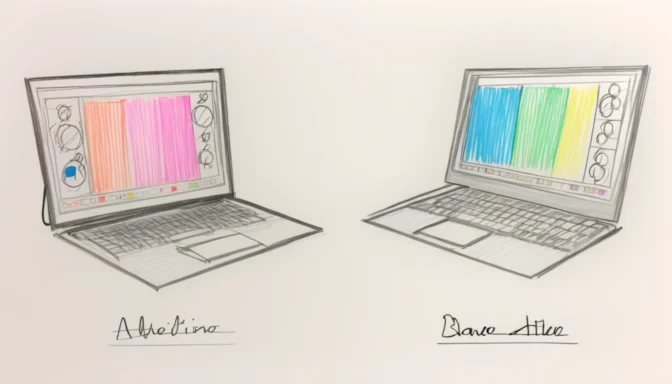 Two screens comparing the adaptive and multi bitrate options