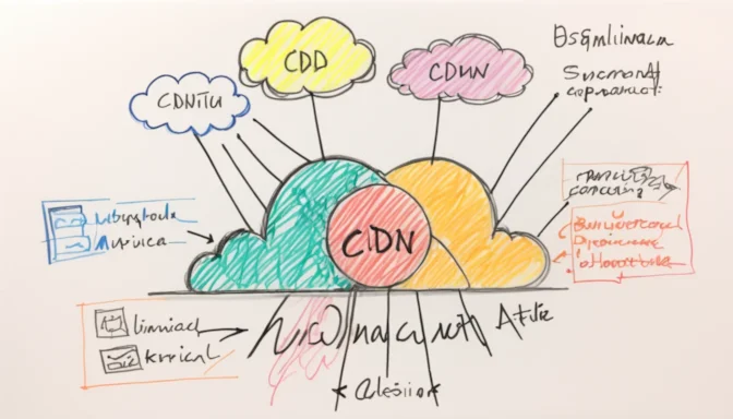 Simplified diagram demonstrating how a CDN improves web performance