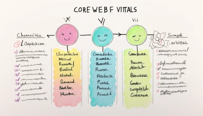 Checkmarks highlighting the benefits of Core Web Vitals