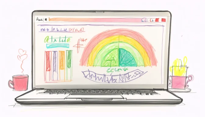 Core Web Vitals score displayed on a laptop screen