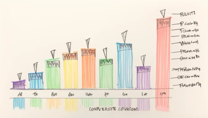 Bar graph representing good website conversion rates