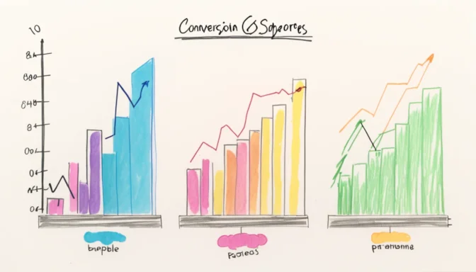 Dual bar graph comparing conversion rates in physical retail and online stores