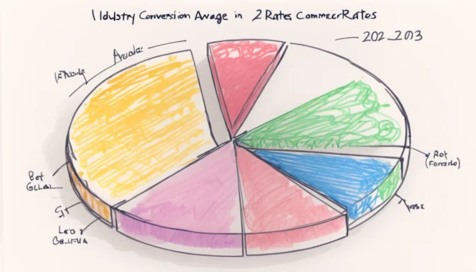 Pie chart illustrating industry average conversion rates in e-commerce for 2023