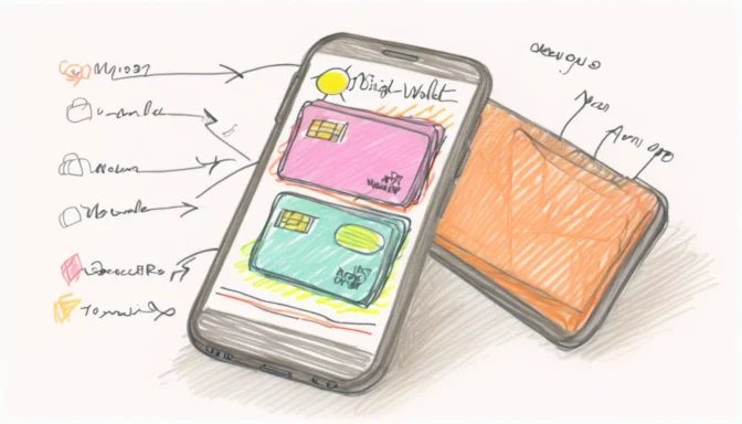 Smartphone screen displaying a digital wallet app