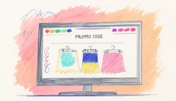 Promo code on a screen