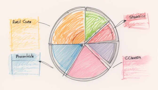 Pie chart displaying retail conversion rate statistics