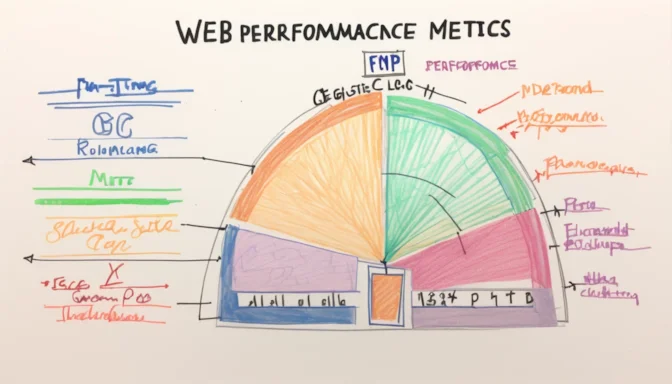 Graph showcasing web performance metrics including FCP, FMP, and LCP