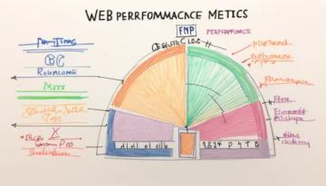 Graph showcasing web performance metrics including FCP, FMP, and LCP