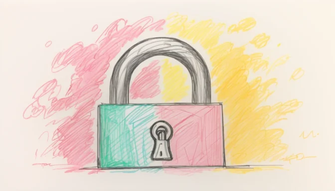 Padlock symbol with HTTPS and HTTP2 logos