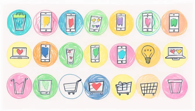 Icons for various e-commerce and m-commerce platforms