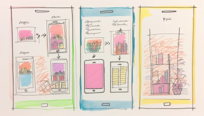 Screens showing responsive and mobile-responsive design differences