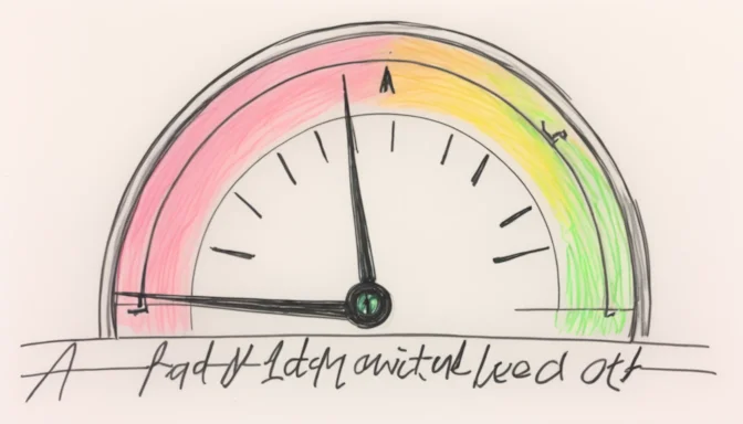 Speedometer showing bad network latency levels