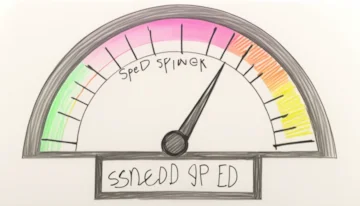 Speedometer showing optimal page speed