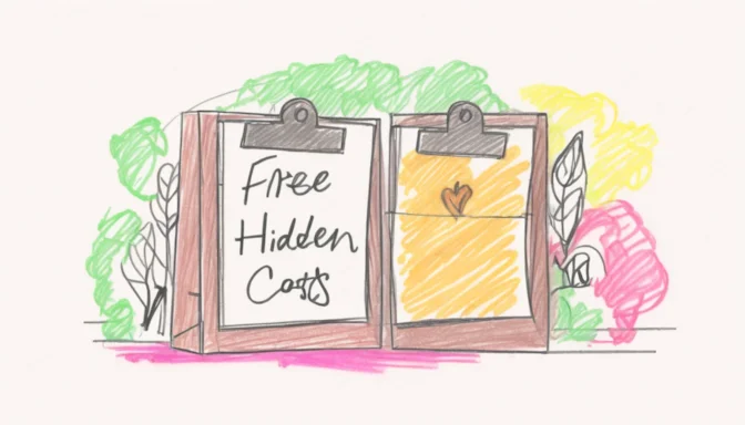 Free sign and hidden costs icon