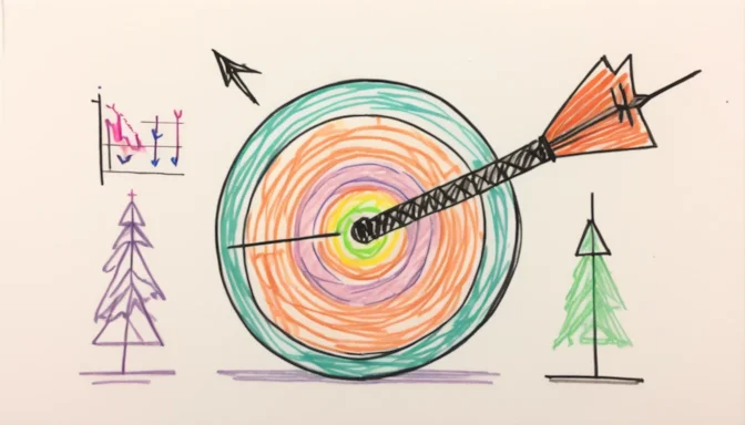 Target and arrow symbolizing KPIs