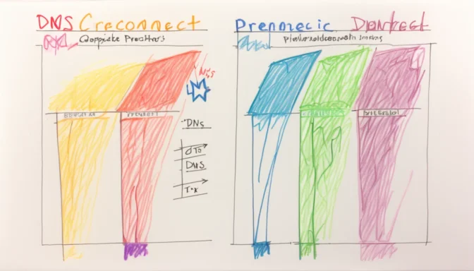 Comparison chart between preconnect and DNS-prefetch