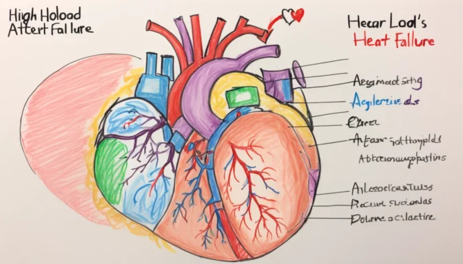 Chart showing high afterload's role in heart failure