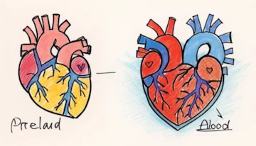 Diagram showing preload and afterload in the heart