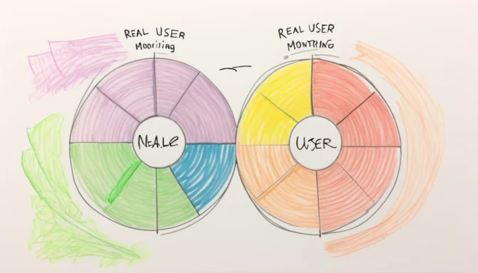 Venn diagram comparing end-user and real user monitoring