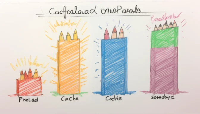 Comparison chart between Preload and Cache