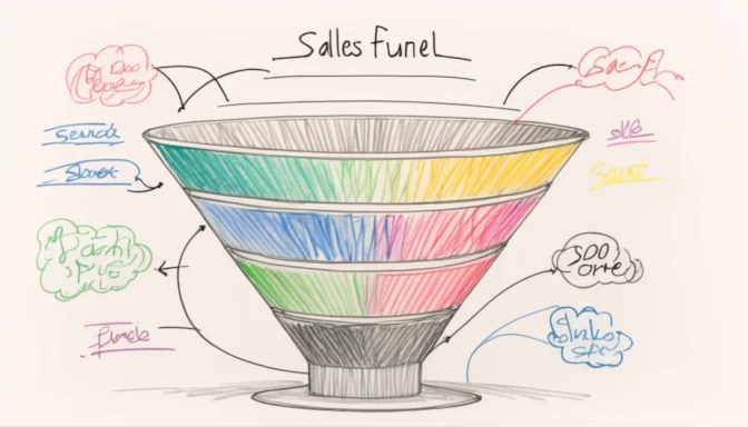 Illustration of a well-structured sales funnel