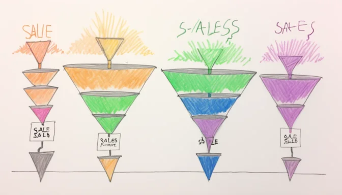 Sales funnel and sales pipeline side by side