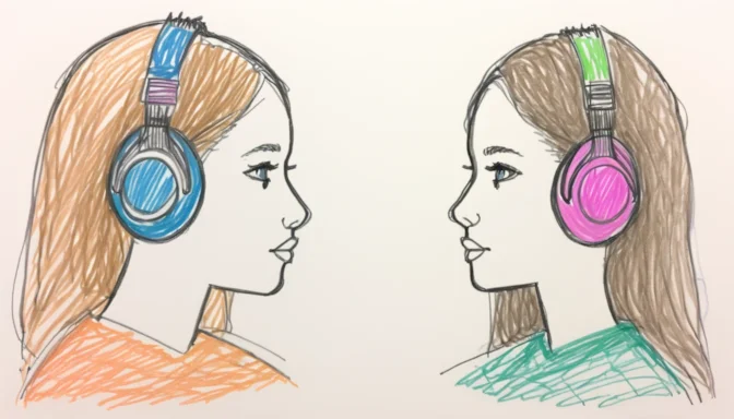 Two side-by-side graphics comparing active and passive listening