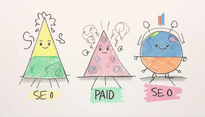 Illustration of Free vs Paid SEO