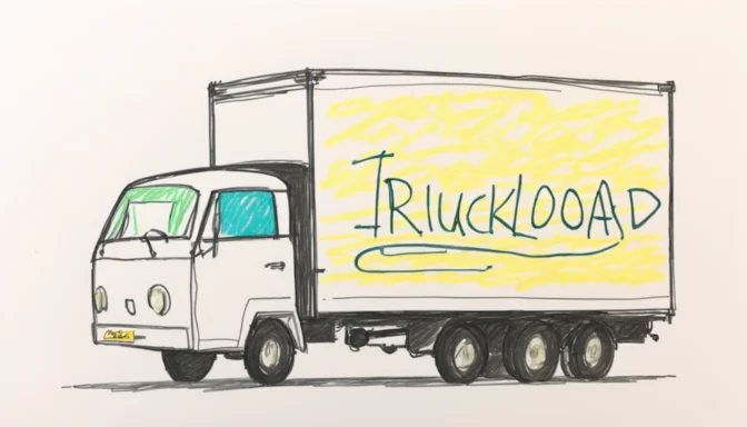 Truck with 'Less than Truckload' banner