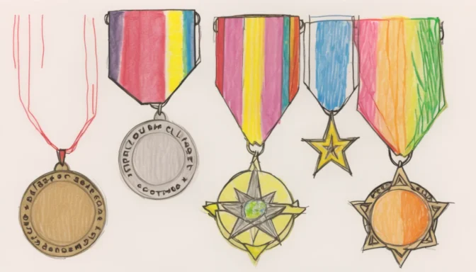 Medals and certificates representing credibility