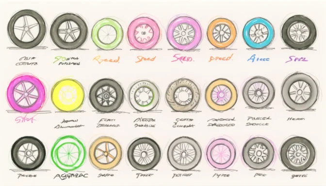 Automobile tires featuring Speed Index ratings